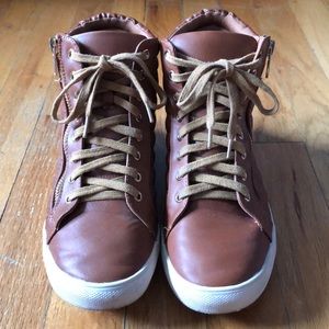 Forever - Quilted Brown High Top Sneakers